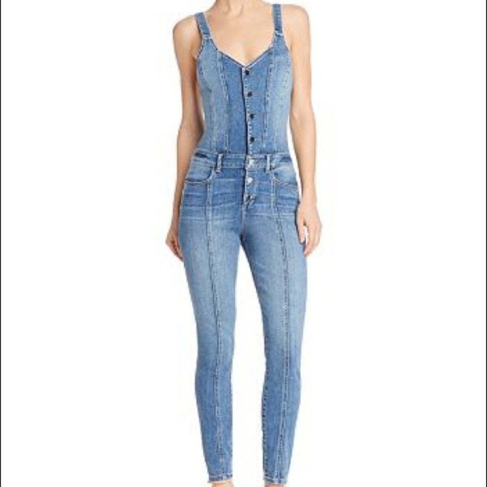 Guess Button Up Jean Overalls